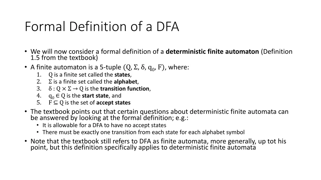 formal definition of a dfa