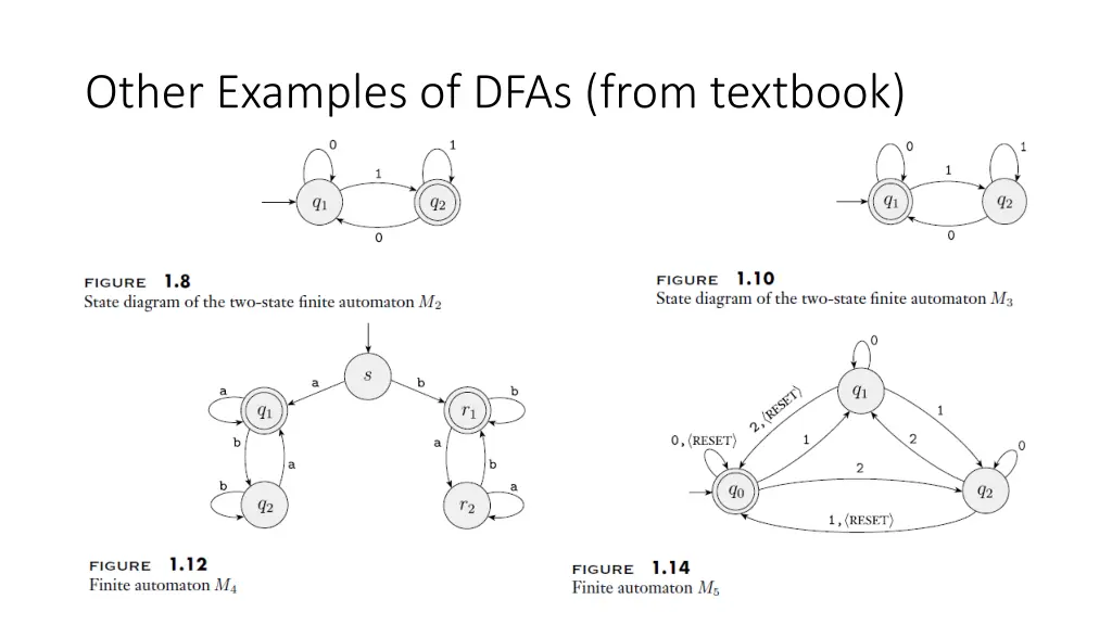 other examples of dfas from textbook