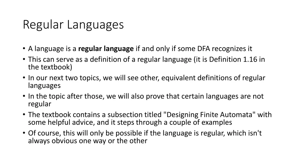 regular languages