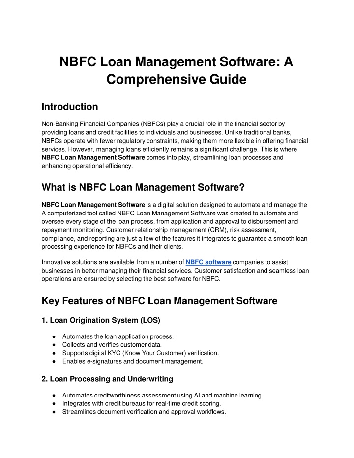 nbfc loan management software a comprehensive