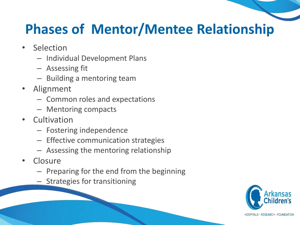 phases of mentor mentee relationship