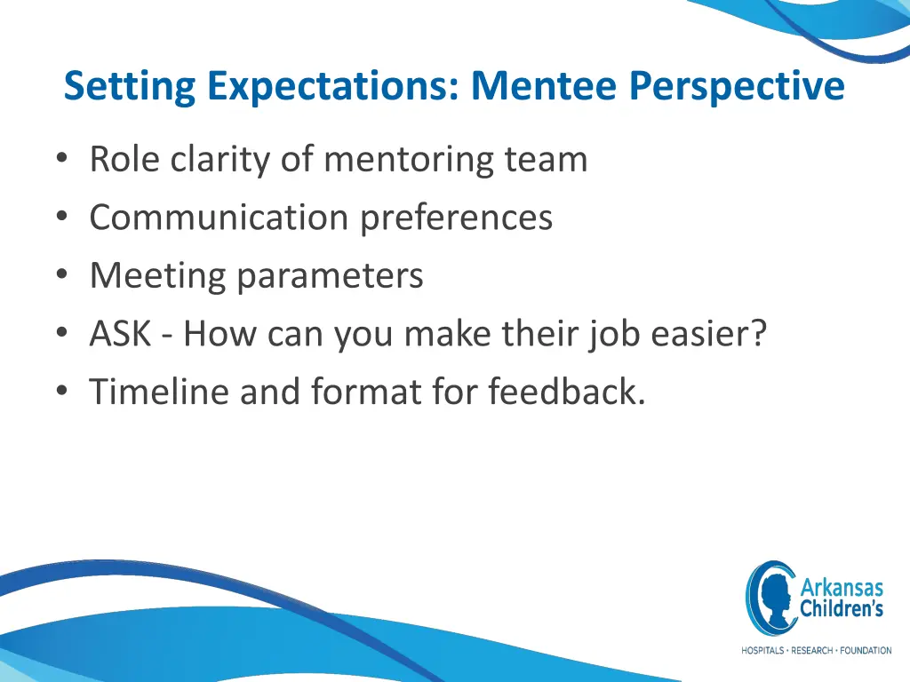 setting expectations mentee perspective