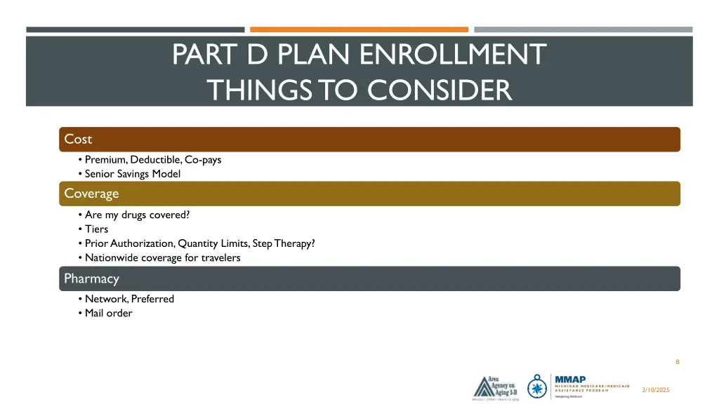 part d plan enrollment things to consider