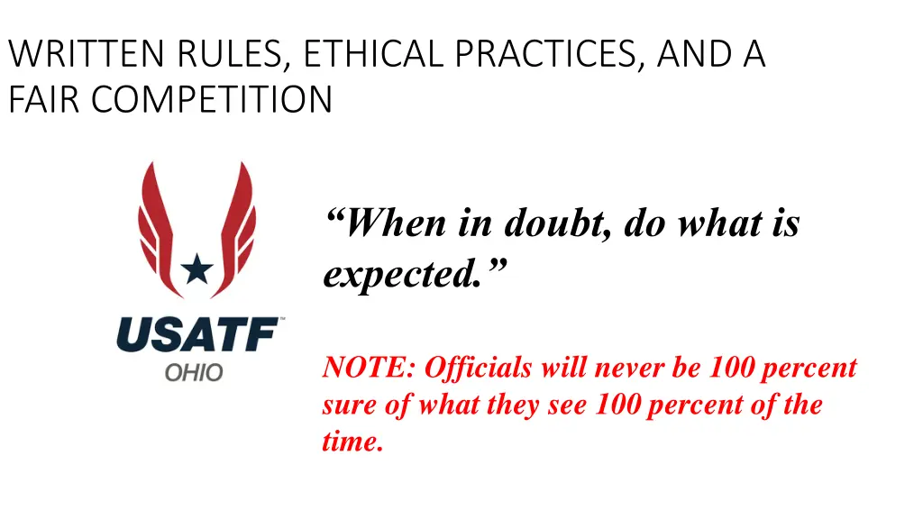 written rules ethical practices and a fair 11