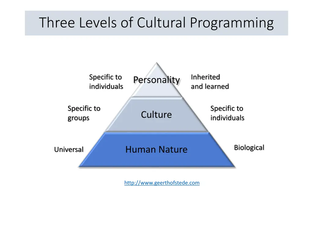 three levels of cultural programming