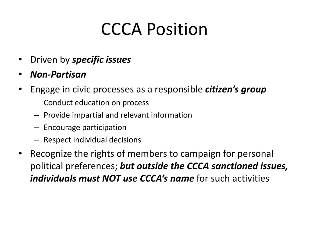 ccca position