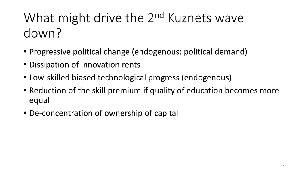 what might drive the 2 nd kuznets wave down