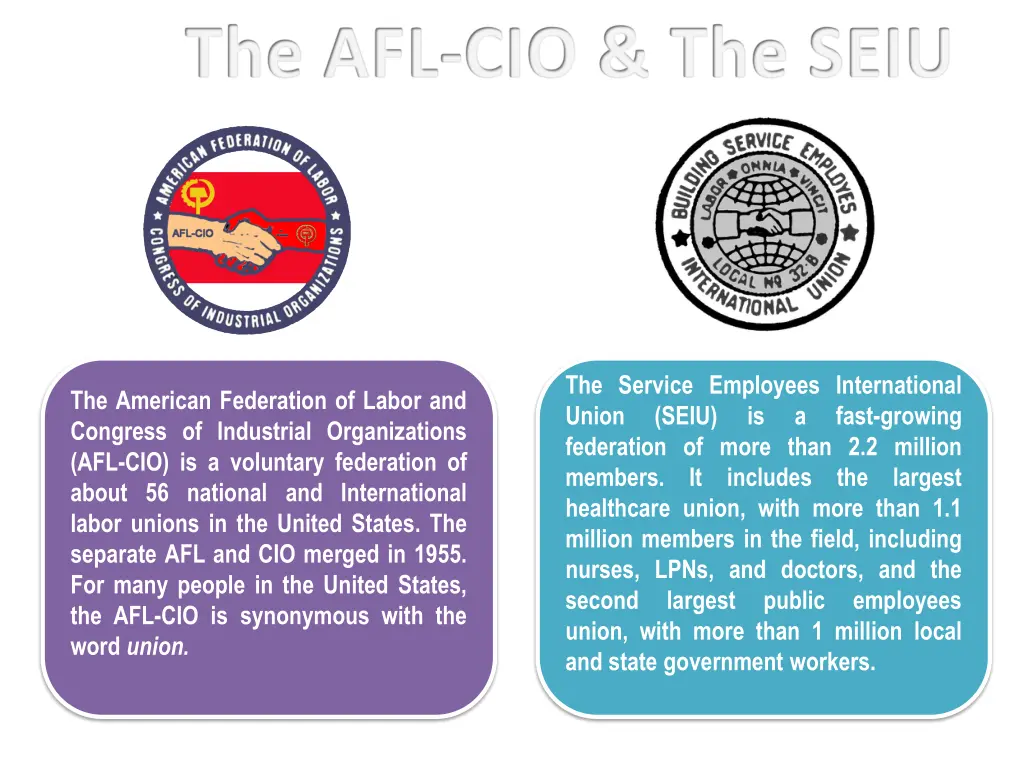 the afl cio the seiu