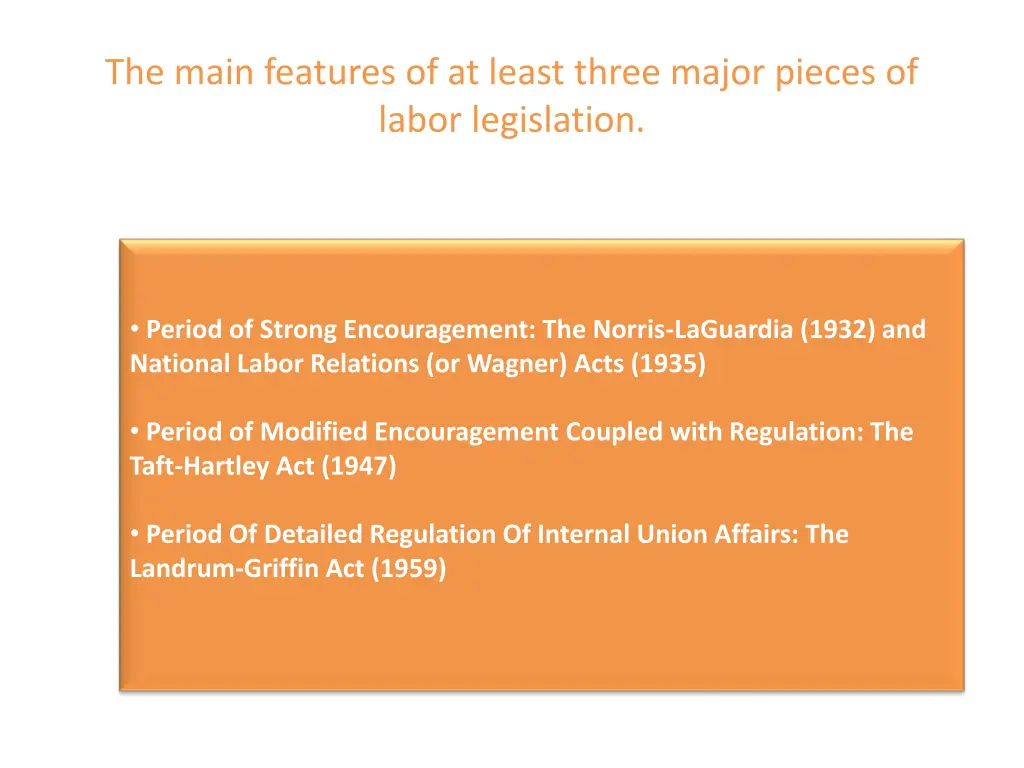 the main features of at least three major pieces