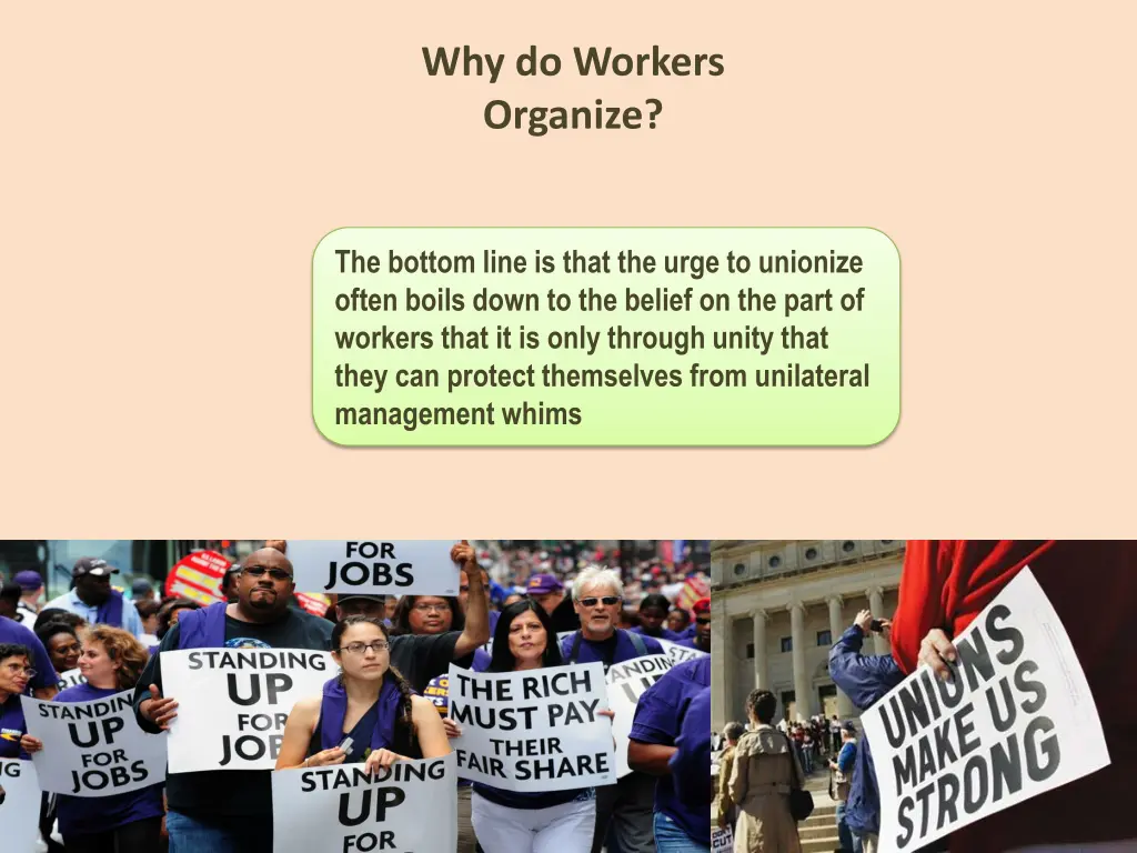 why do workers organize