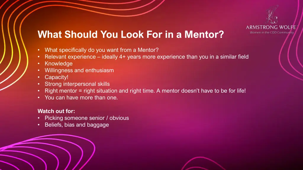 what should you look for in a mentor