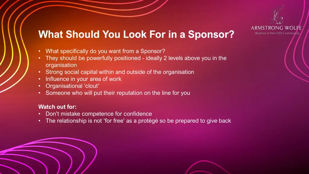 what should you look for in a sponsor