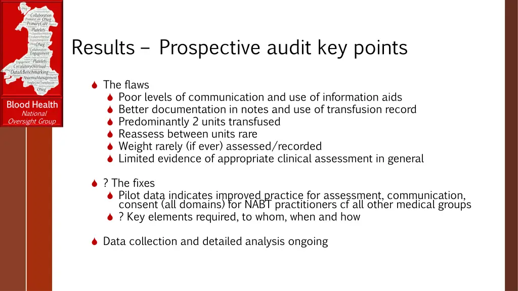 results prospective audit key points