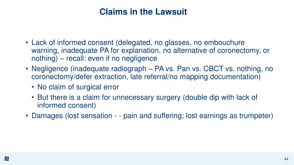 claims in the lawsuit