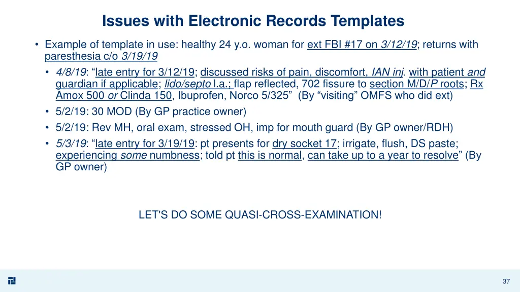 issues with electronic records templates