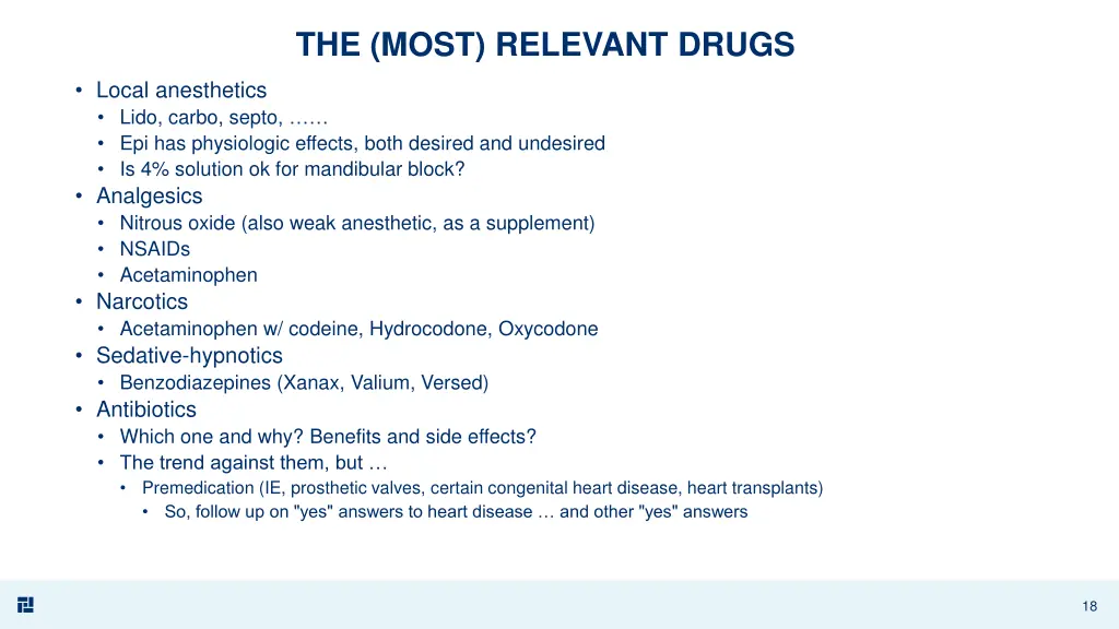 the most relevant drugs