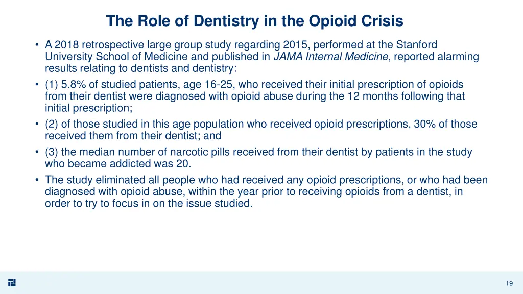 the role of dentistry in the opioid crisis