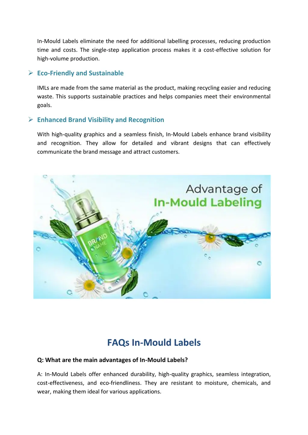 in mould labels eliminate the need for additional