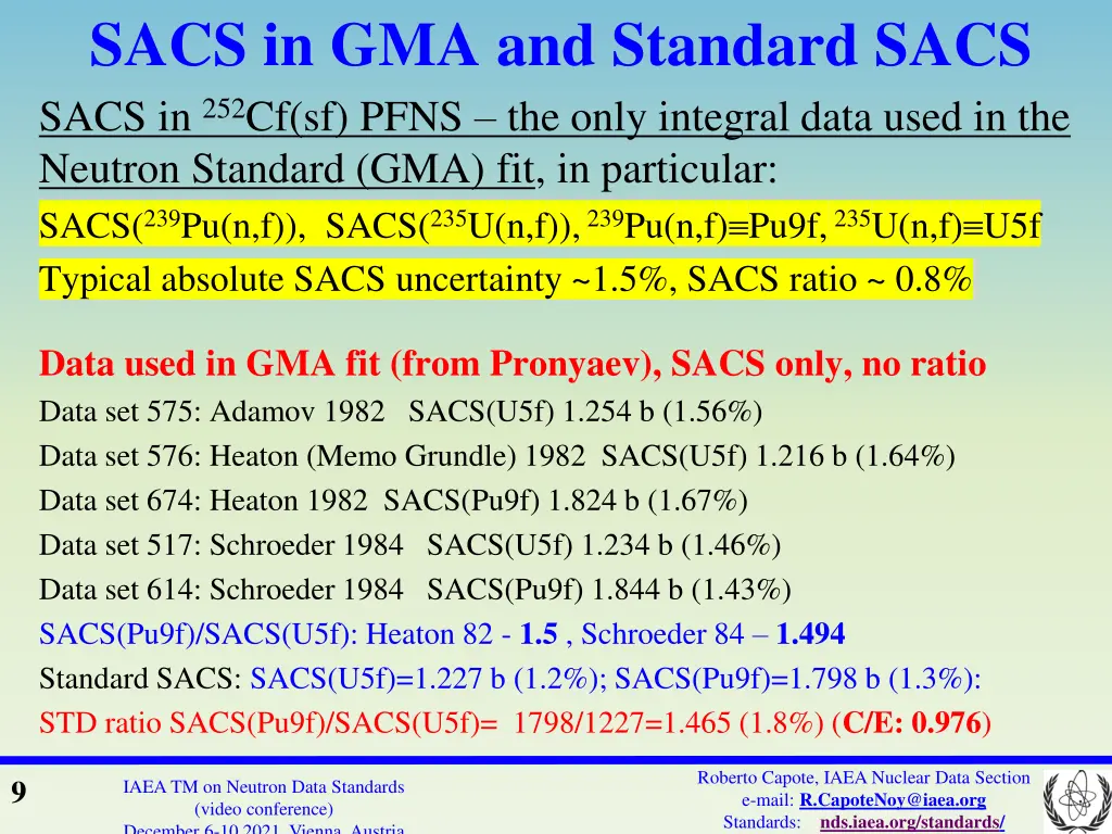 sacs in gma and standard sacs