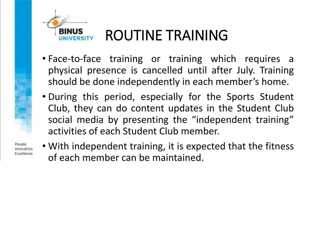 routine training routine training