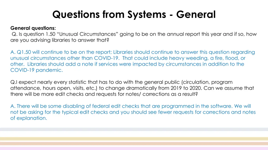 questions from systems general