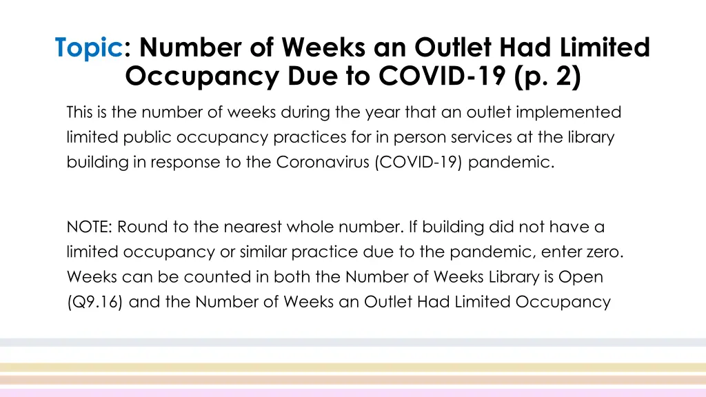 topic number of weeks an outlet had limited