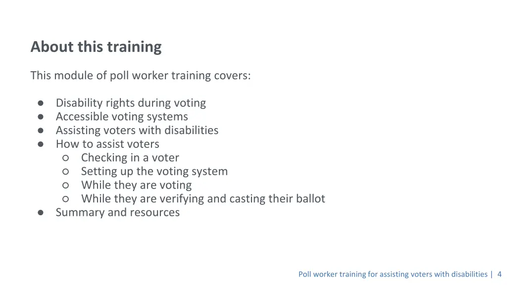 about this training