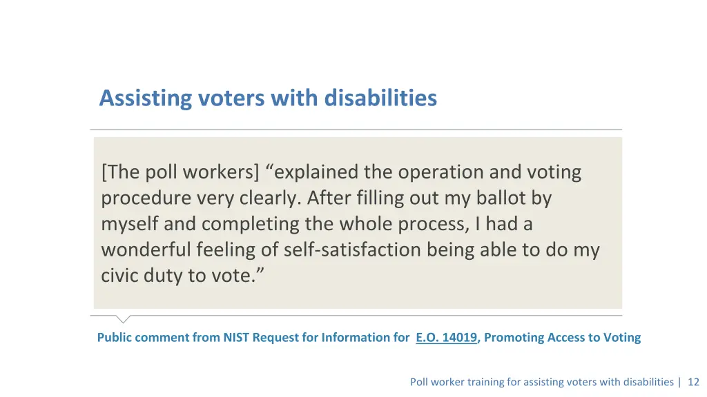 assisting voters with disabilities