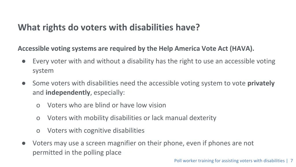 what rights do voters with disabilities have