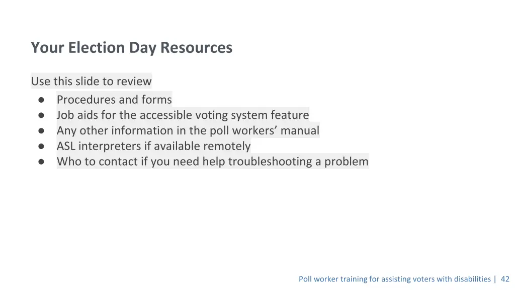 your election day resources