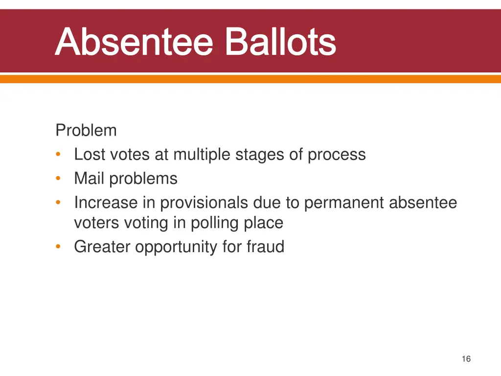 absentee ballots