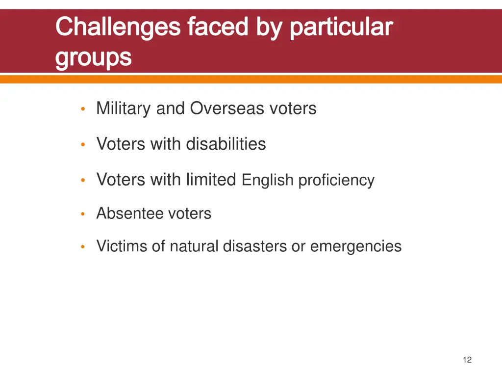 challenges faced by particular groups