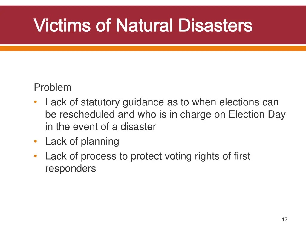 victims of natural disasters