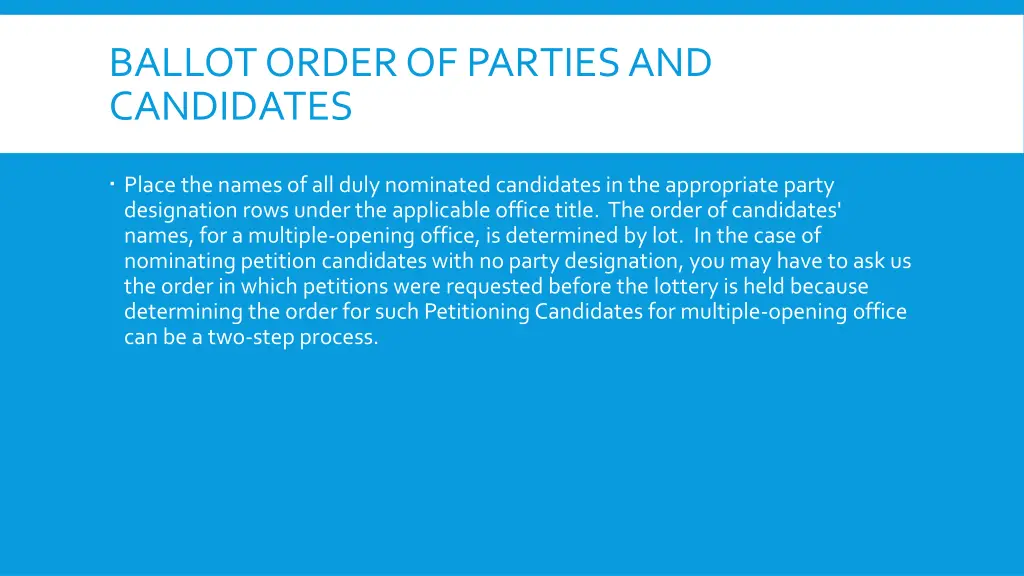 ballot order of parties and candidates