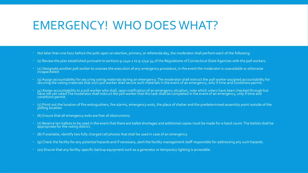 emergency who does what