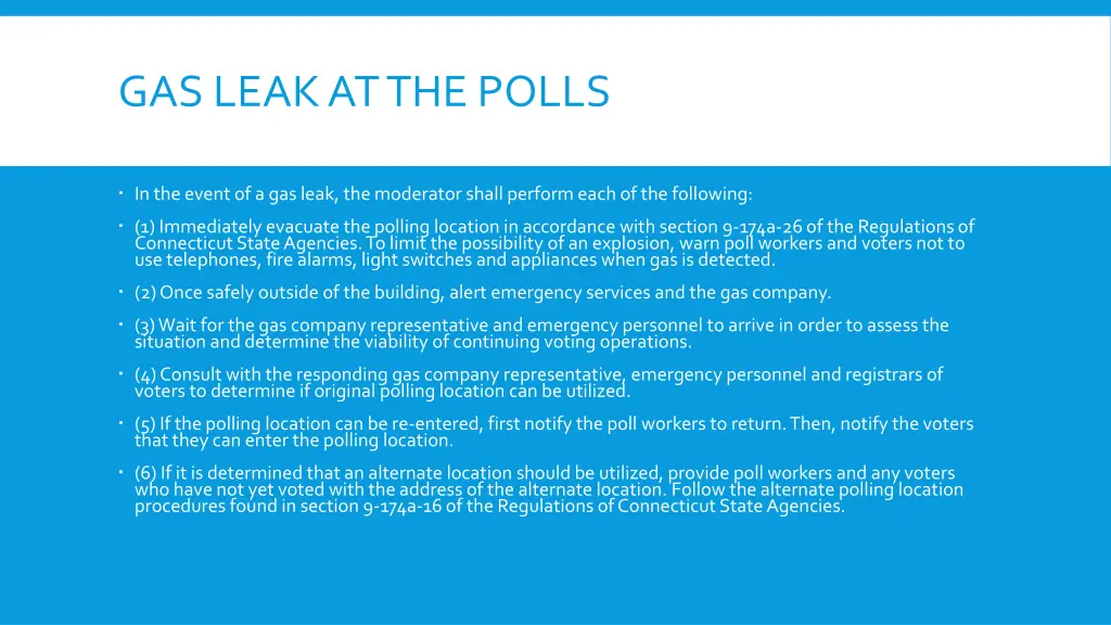 gas leak at the polls