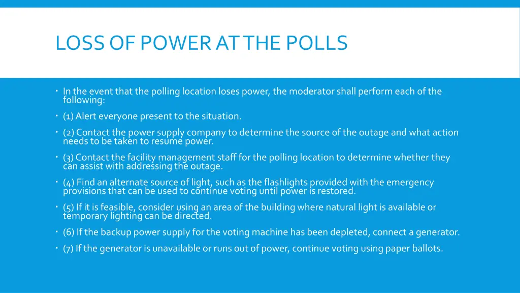 loss of power at the polls