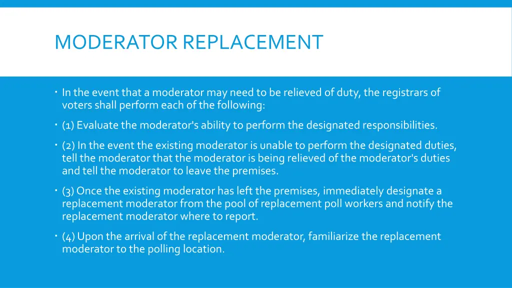 moderator replacement