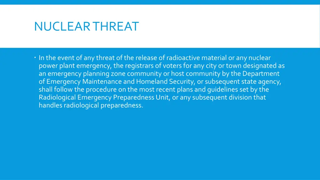 nuclear threat