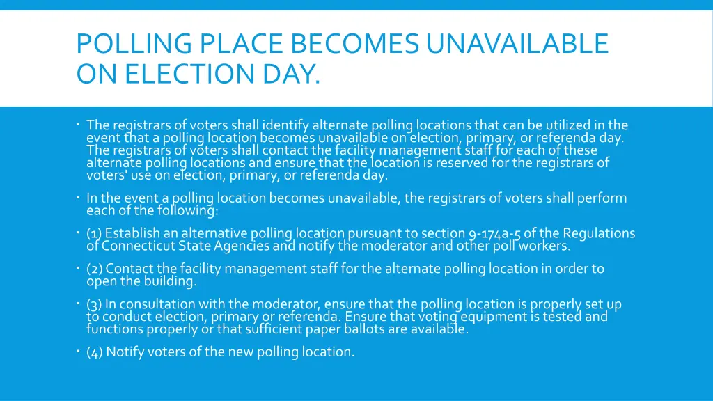 polling place becomes unavailable on election day
