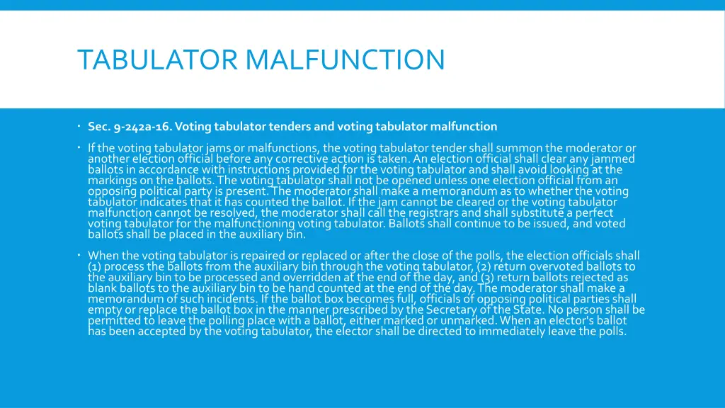 tabulator malfunction
