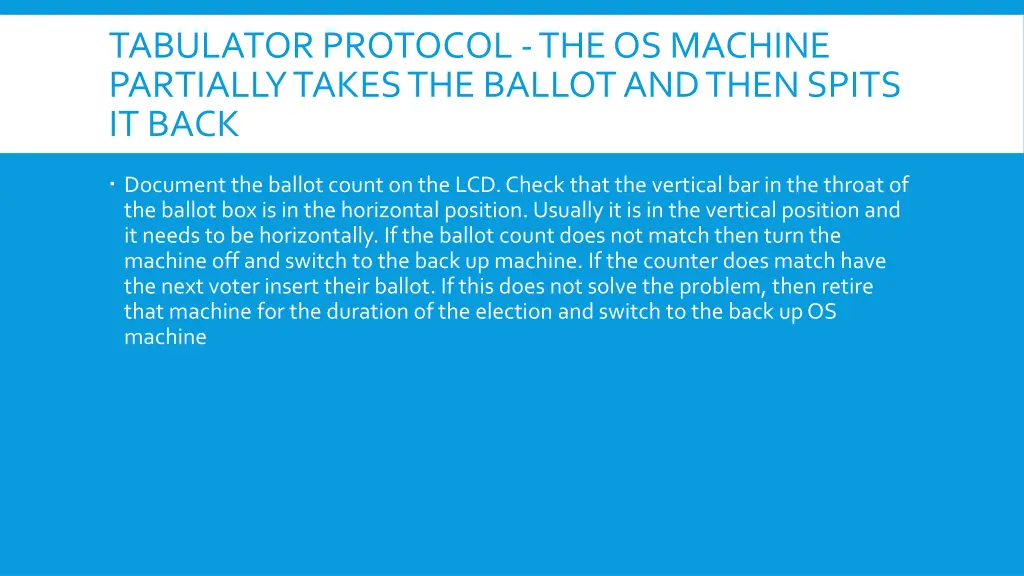 tabulator protocol the os machine partially takes