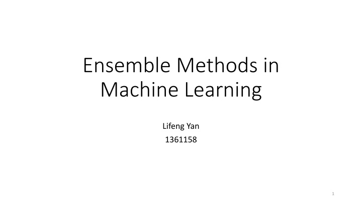 ensemble methods in machine learning