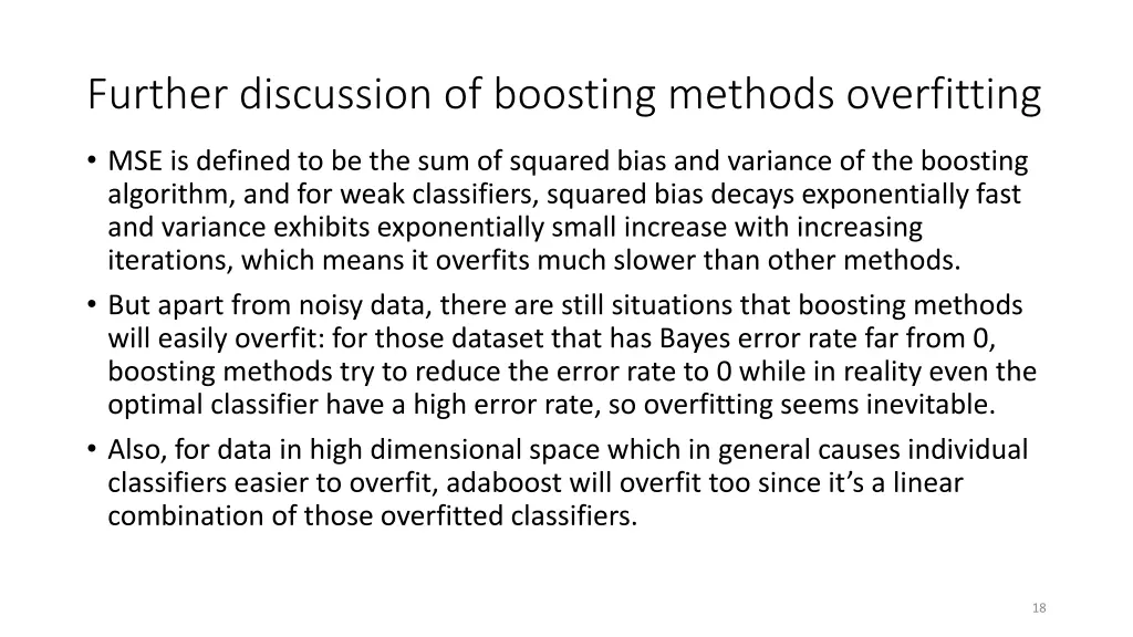 further discussion of boosting methods overfitting