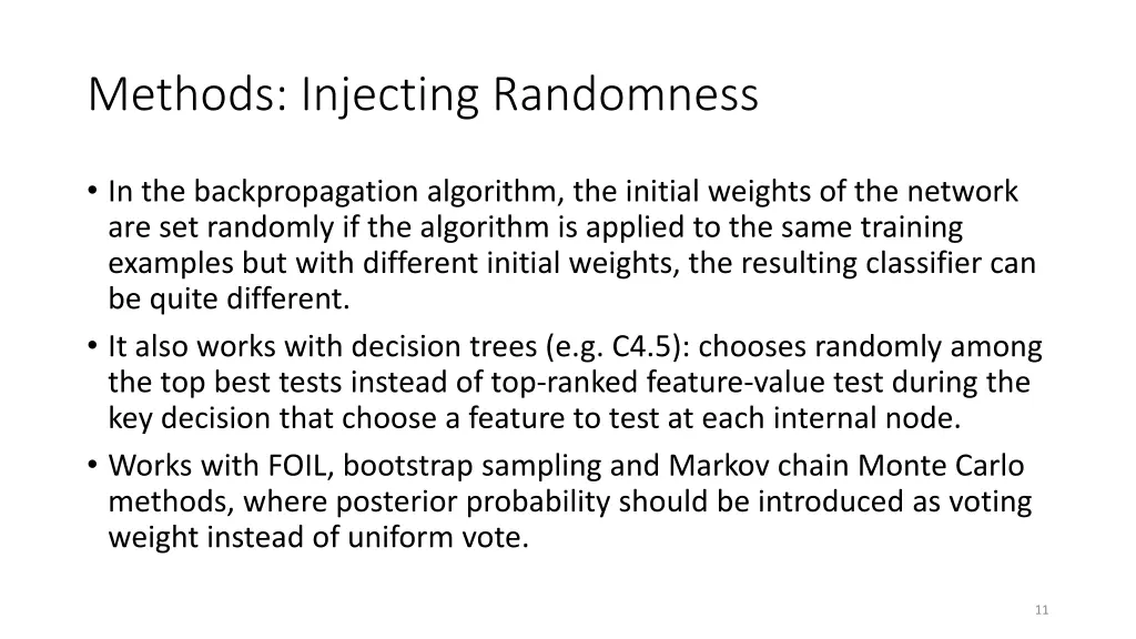 methods injecting randomness