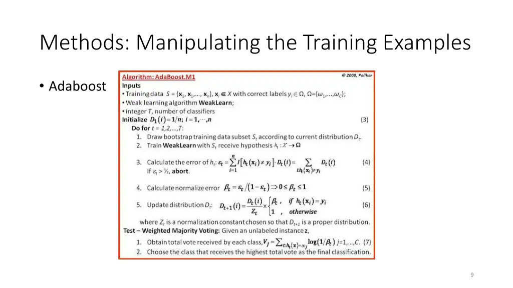 methods manipulating the training examples 1
