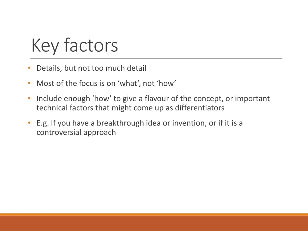 key factors