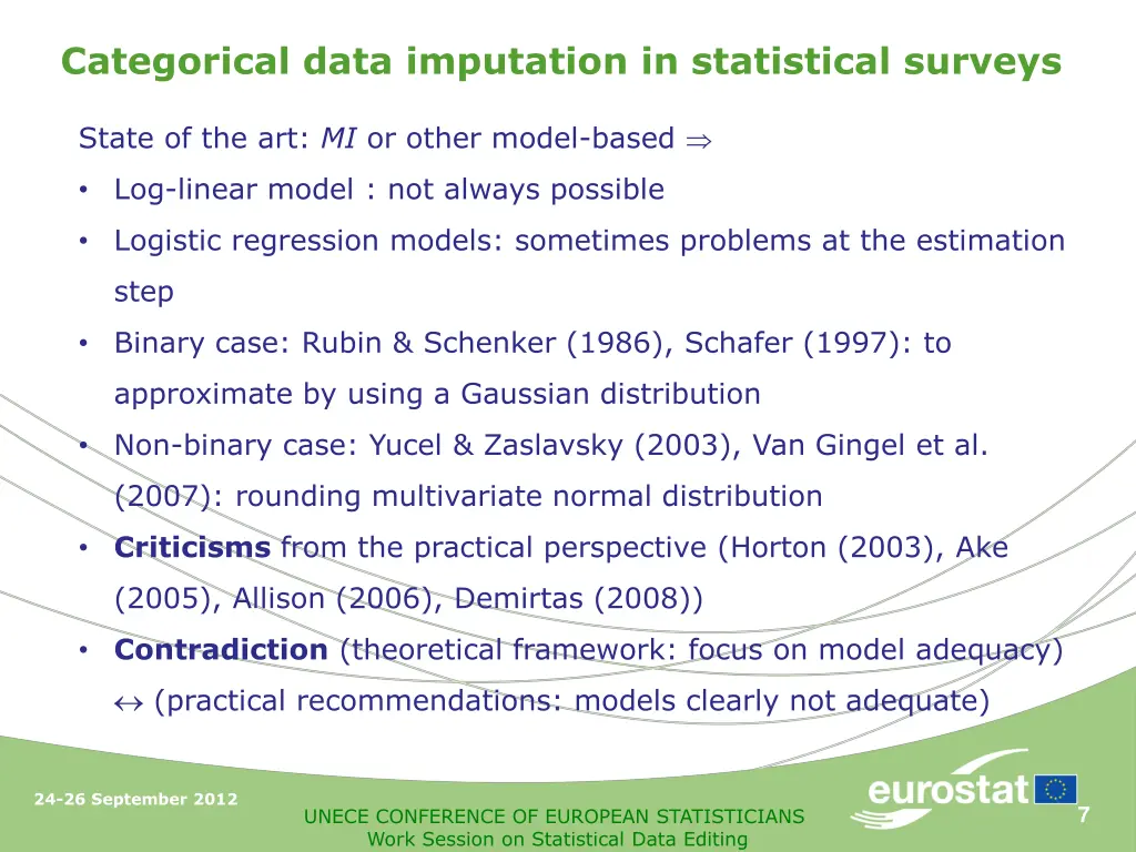 categorical data imputation in statistical surveys
