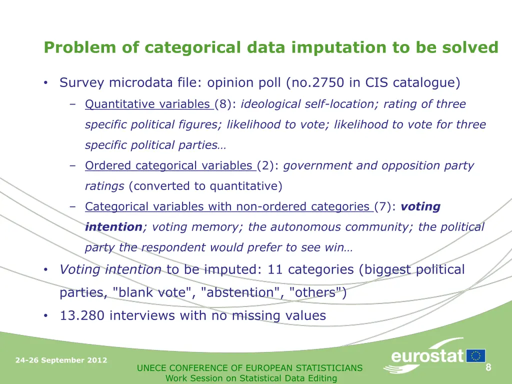 problem of categorical data imputation