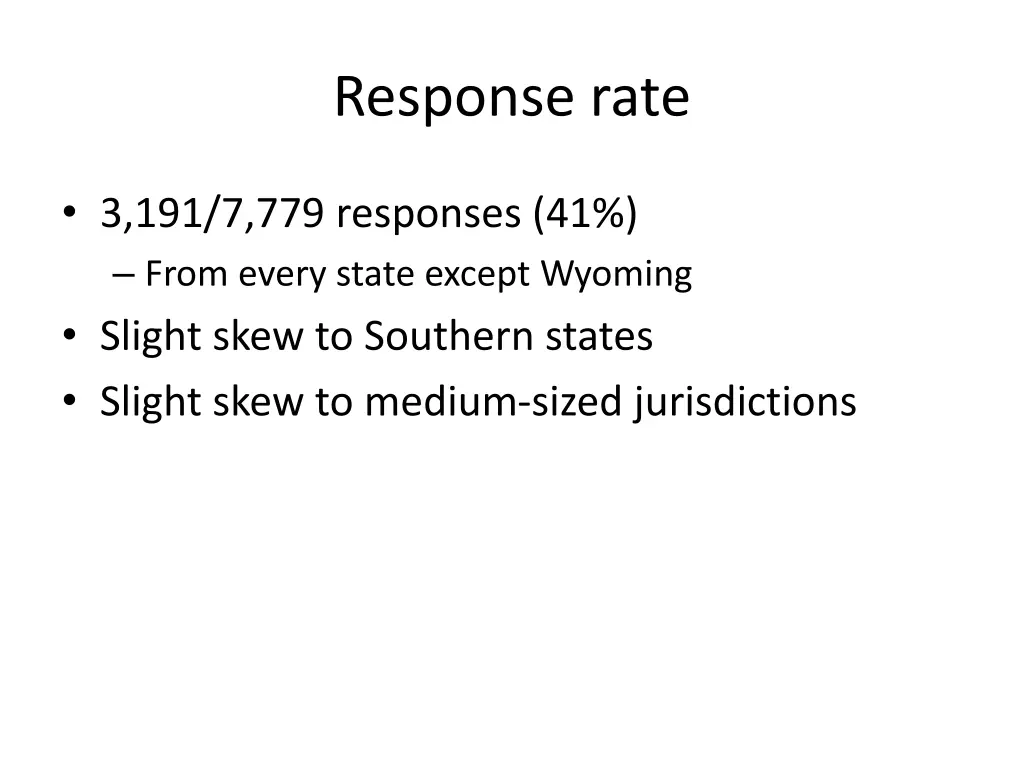 response rate